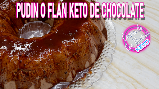 Pudín o flan keto de chocolate sin azúcar, receta baja en carbohidratos