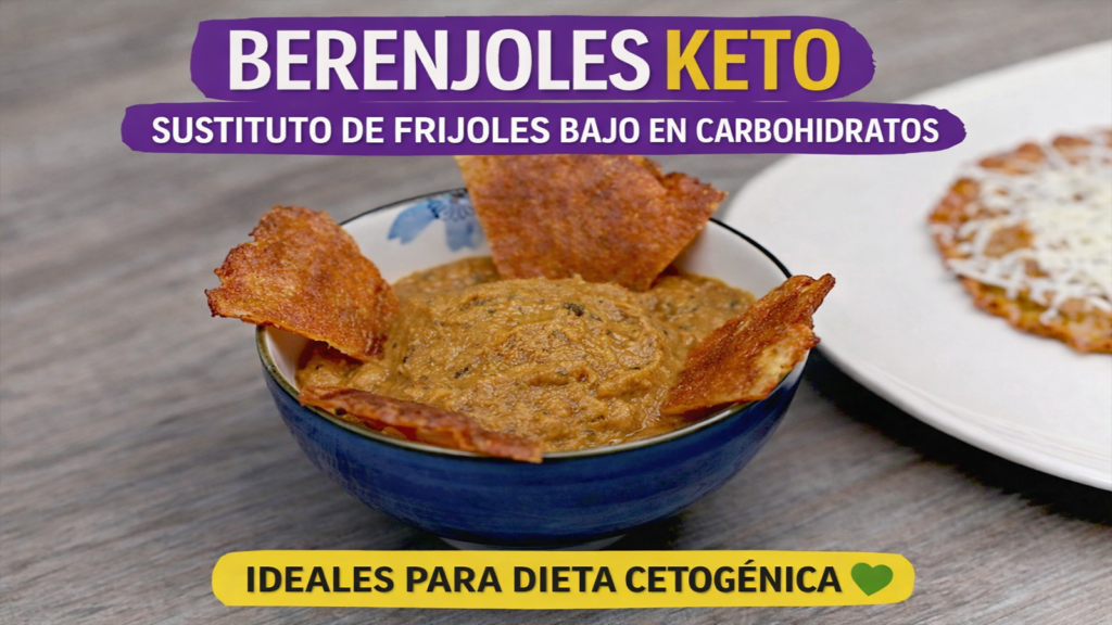 berenjoles keto caseros cremosos en plato blanco