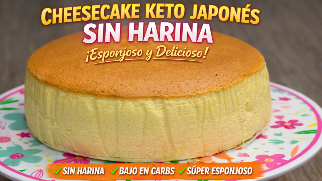 cheesecake keto japonés sin harina esponjoso estilo soufflé