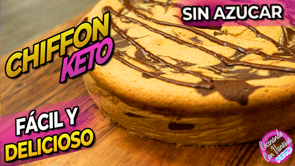 chiffon keto marmolado con harina de almendras esponjoso y sin azúcar