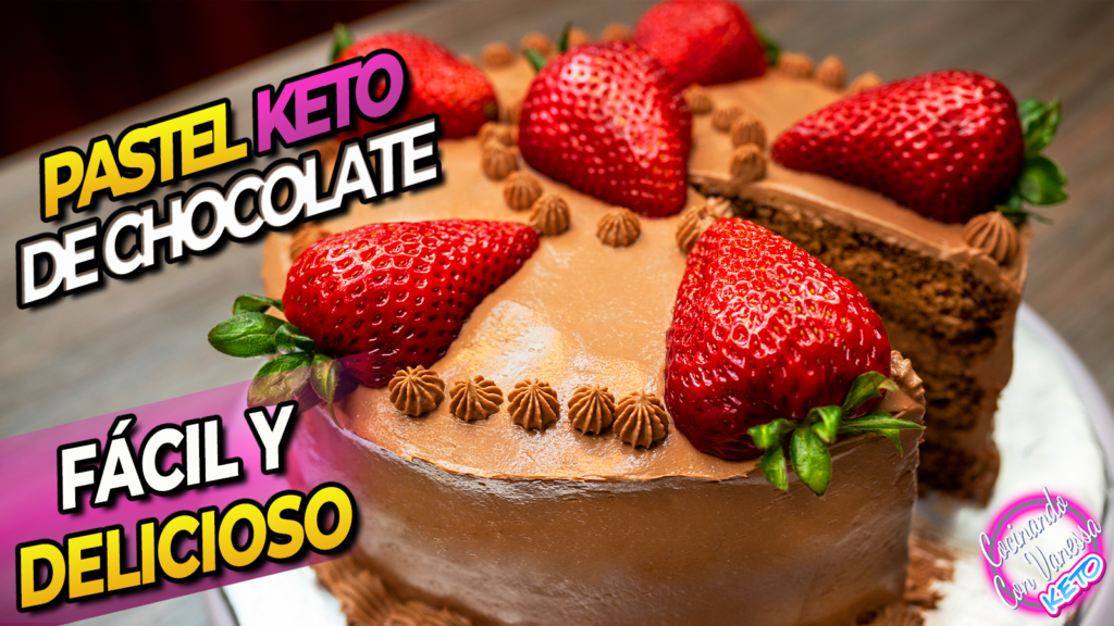 decoración de pastel keto de chocolate sin azúcar