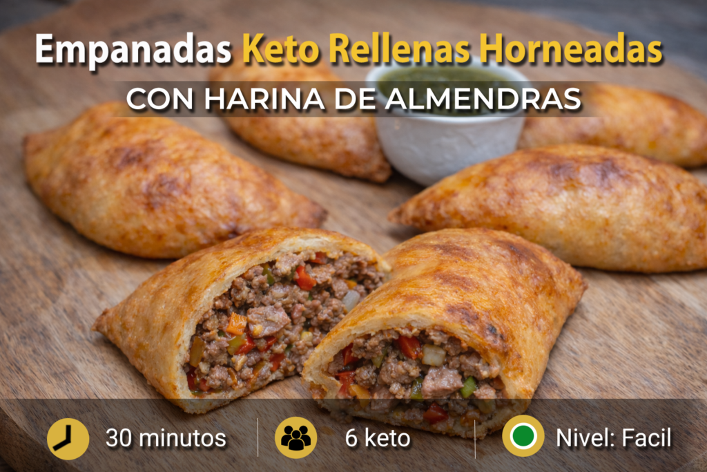 empanadas keto rellenas con harina de almendras doradas