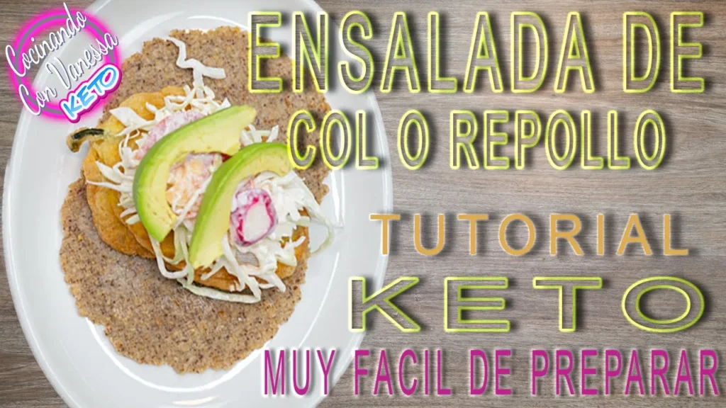 Ensalada keto de col o repollo fácil y saludable