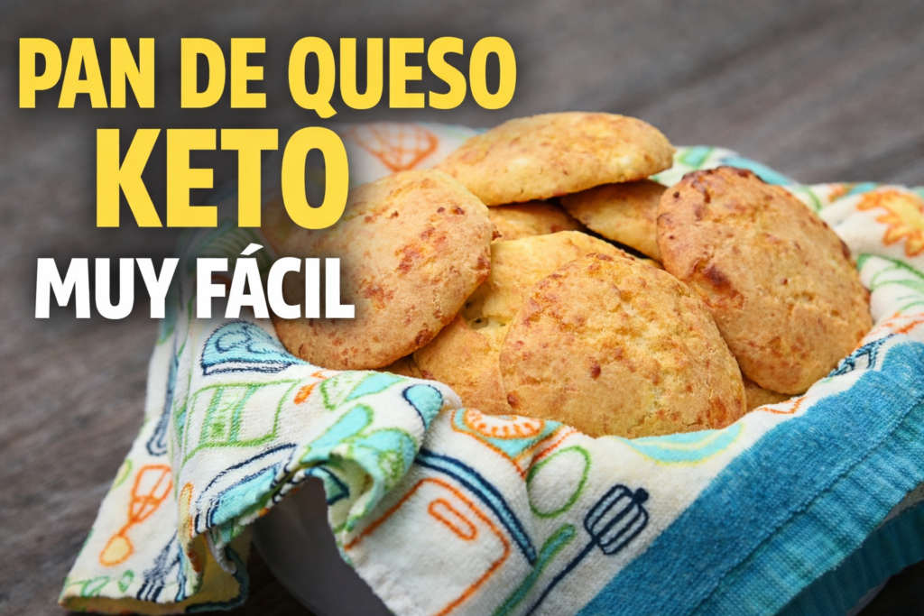 Pan de queso keto con harina de almendras recién horneado