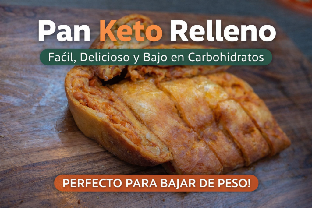 pan keto relleno dorado y esponjoso recién horneado