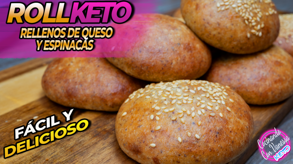 Roll keto de linaza y queso esponjoso recién horneado