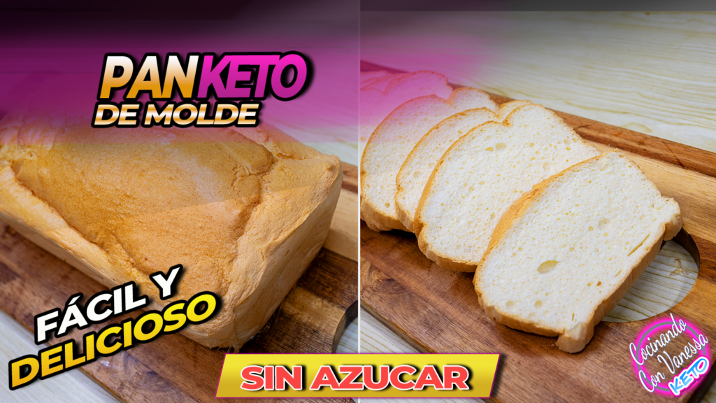 Pan de molde keto casero rebanado sobre tabla de madera